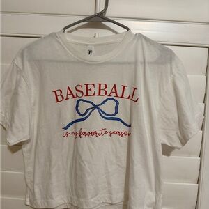 White Baseball Graphic T-Shirt